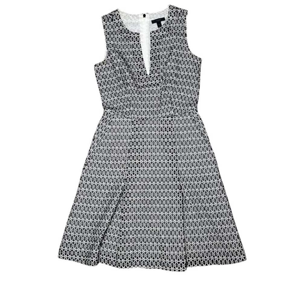 J.Crew Fit‎ & Flare Dress Geometric Print Sleeveless Cotton Blend Size 0